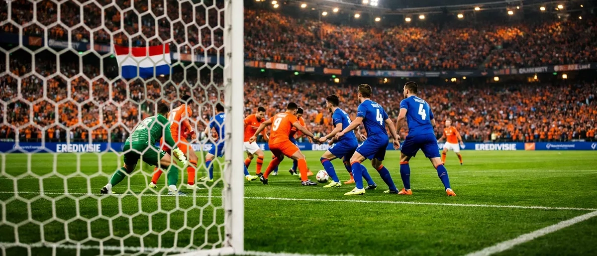 Voetbalwedstrijd met drie uitkomstmogelijkheden gevisualiseerd