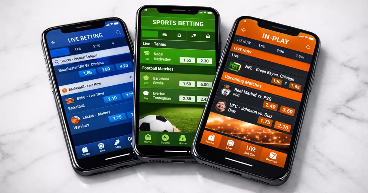 Meerdere bookmaker-apps op smartphones naast elkaar