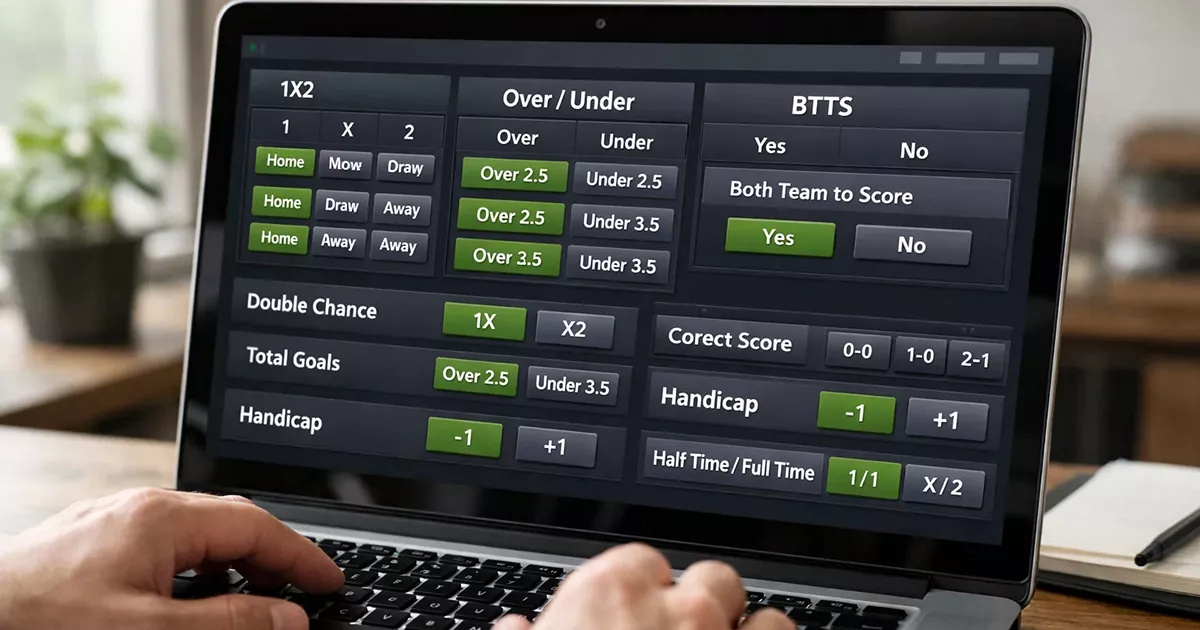 Overzicht van verschillende voetbalweddenschappen op een scherm